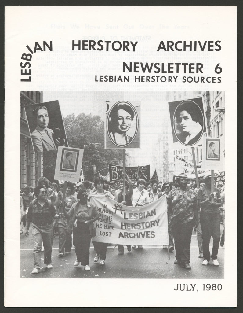 The front of an LHA newsletter dated July 1980. There is a photograph of people at a march holding an LHA banner.