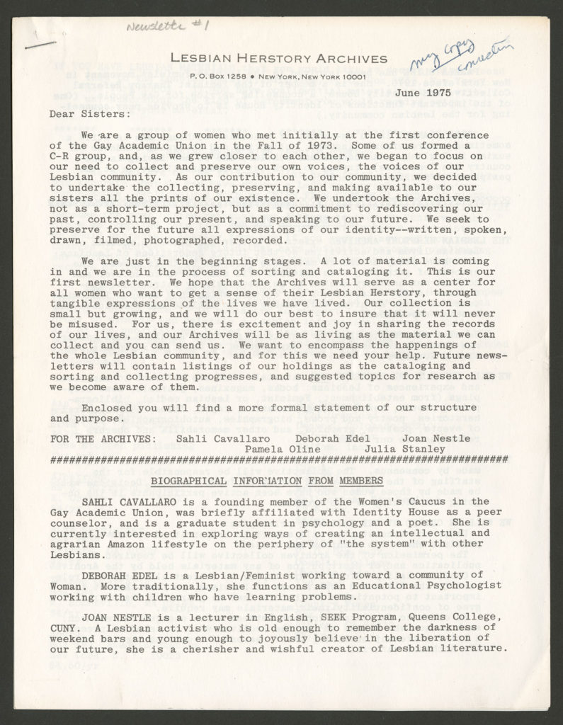 The front of an LHA newsletter dated June 1975. The pages are stapled together in one corner.
