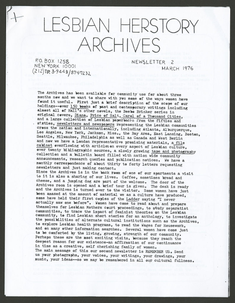 The front of an LHA newsletter dated March 1976. The pages are stapled together in one corner.